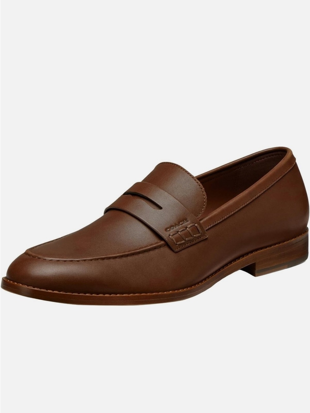 Coach Men's Tan Leather Penny Loafers